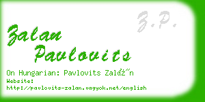 zalan pavlovits business card
